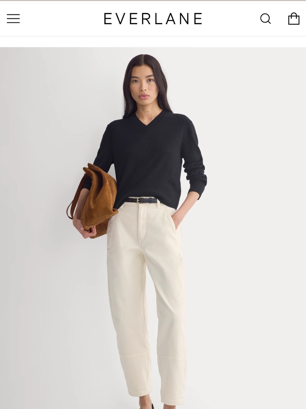Everlane The Utility Barrel Pant in Bone Size 2 Tall
